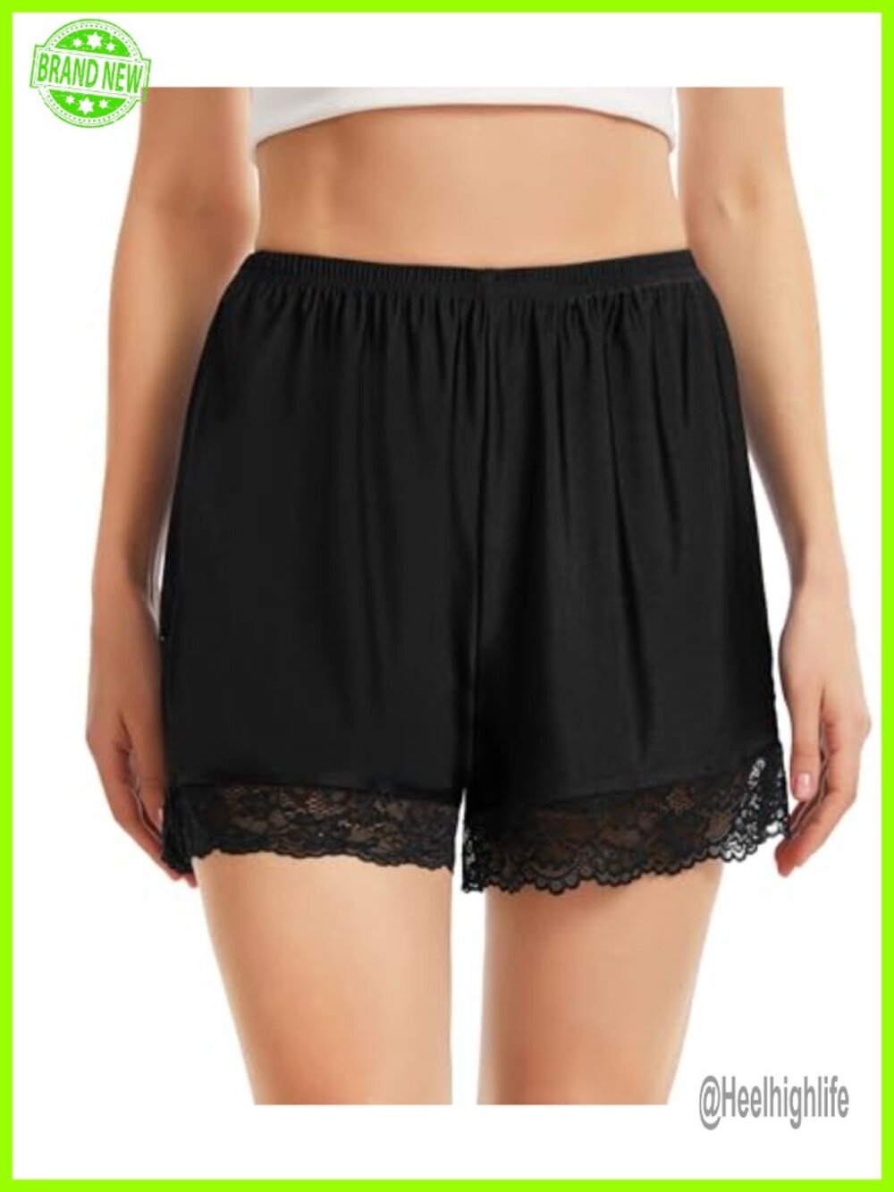 Satin Lace Pettipants Half Slip Bloomer Shorts Split Skirt Under Dress